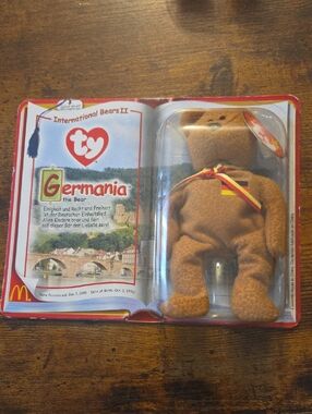 TY Germania Brown Bear with German Flag Ribbon